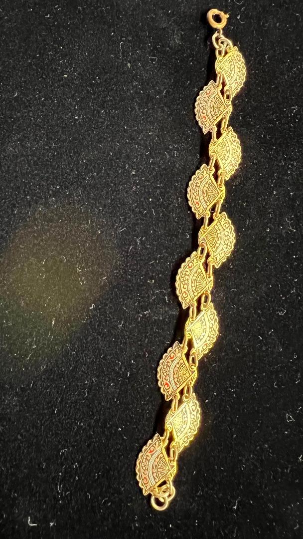 Vintage Gold Tone Fancy Bracelet - Circa 1950's