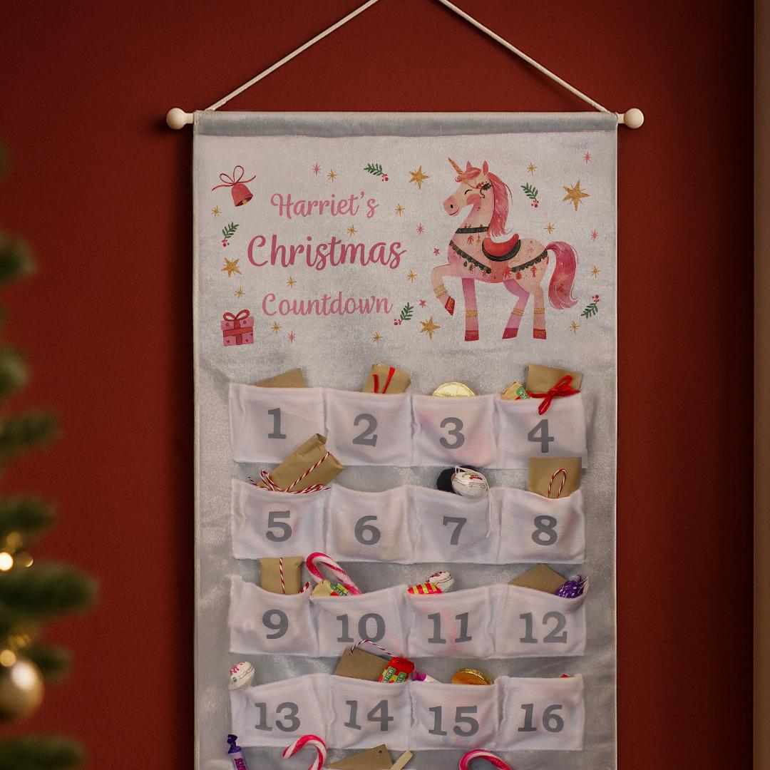 Personalised Unicorn Christmas Advent Calendar