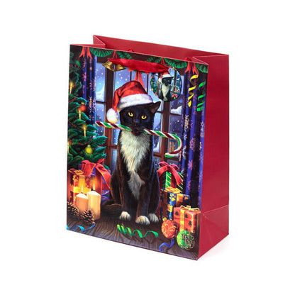 Lisa Parker Christmas Krampus Cat Gift Bag - Medium or Large