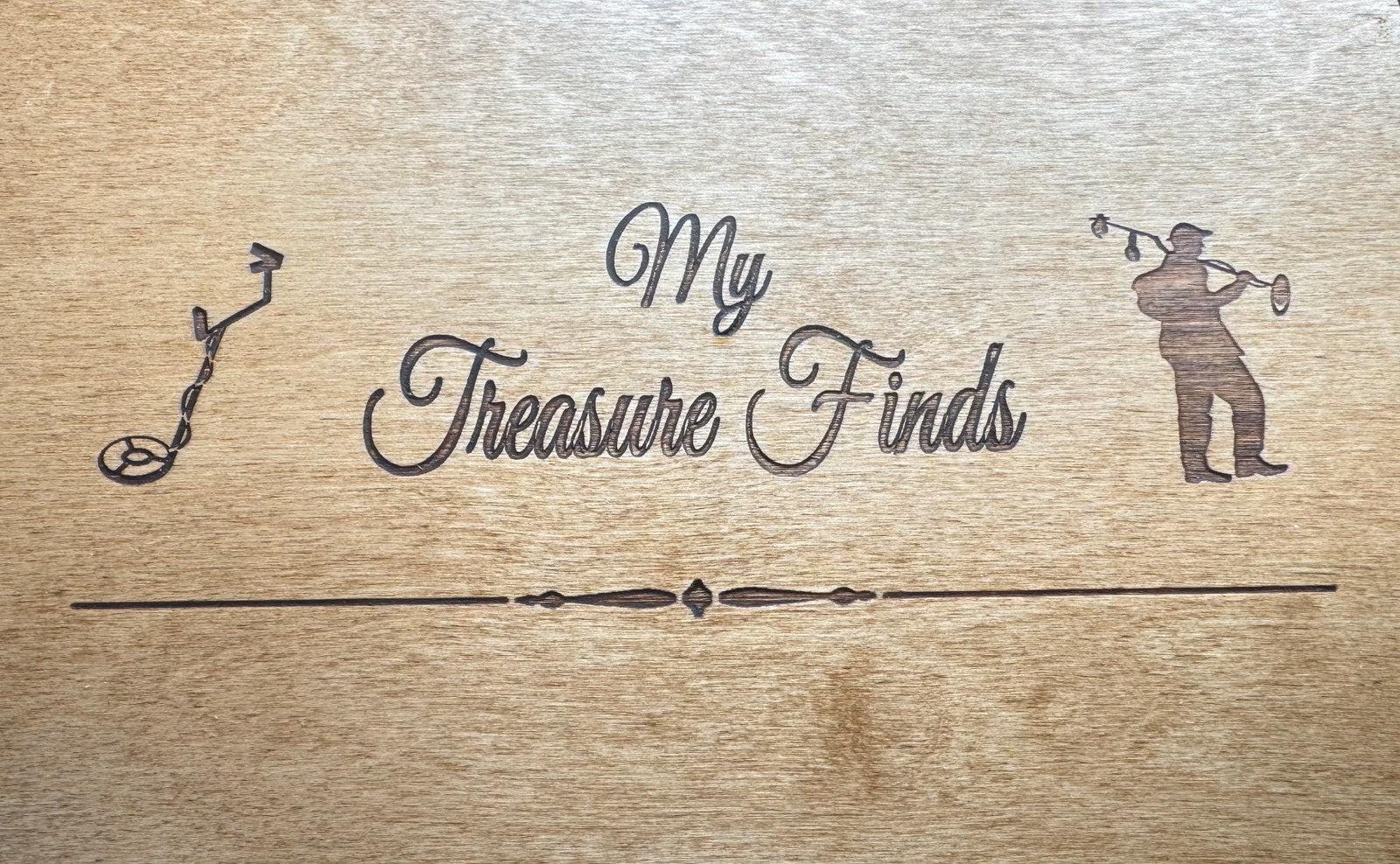 Personalised Antique Pine Style Metal Detectorist's Finds Box