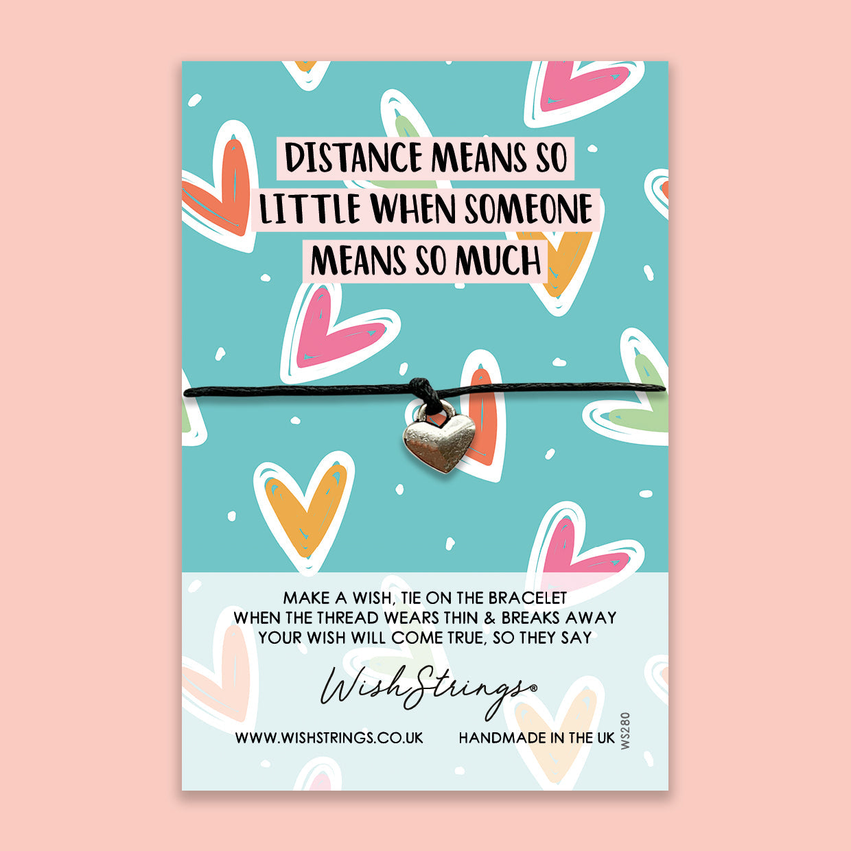 WishStrings ‘Distance Means So Little, When Someone Means So Much’ Wish Bracelet | Thoughtful Gift for Long-Distance Relationships