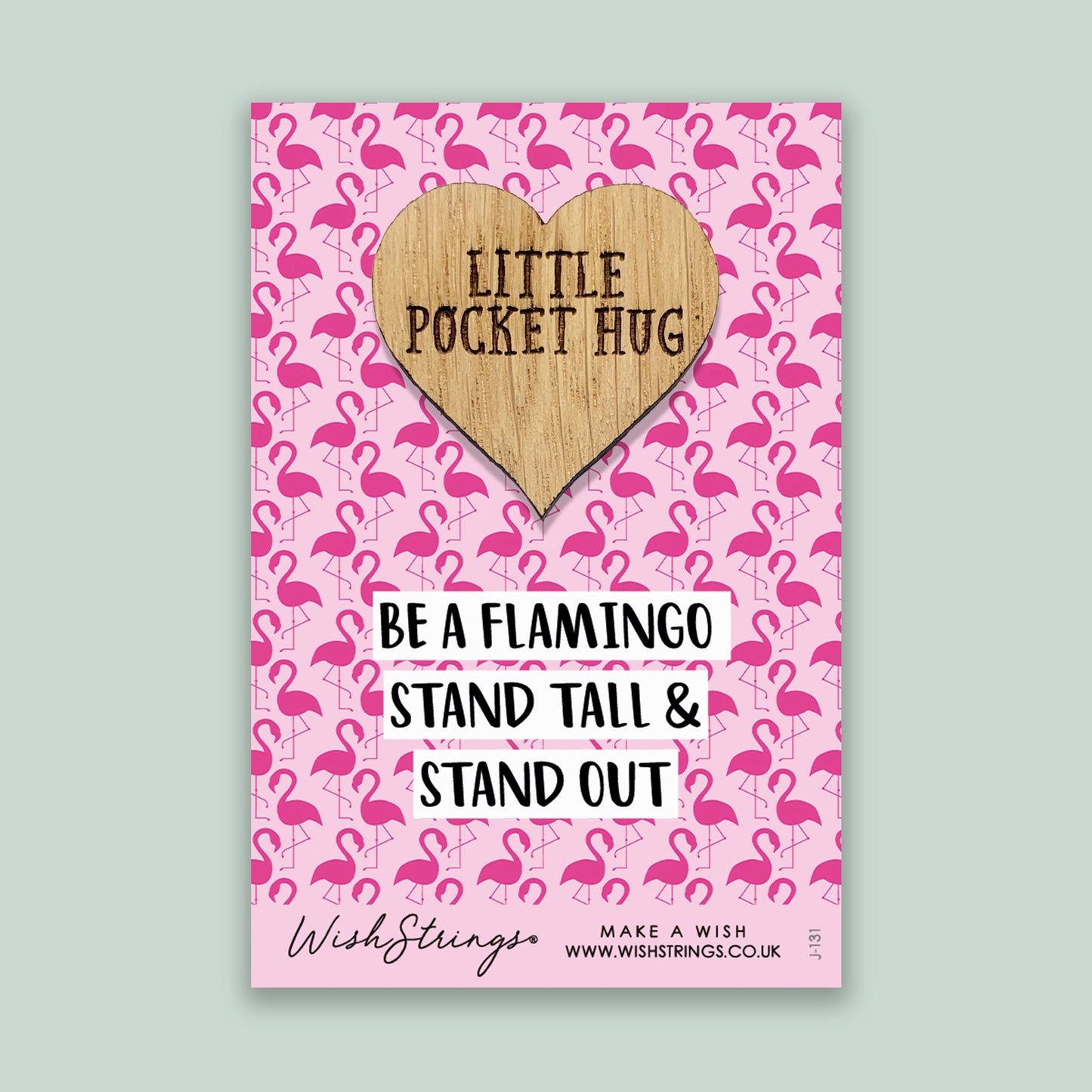 Pocket Hug - Be a Flamingo, Stand Tall & Stand Out | Uplifting Positivity Gift | Keepsake Token for Confidence & Flamingo Lovers