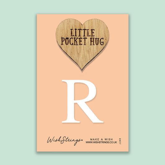 Pocket Hug - Letter ‘R’ | Personalized Initial Gift & Thoughtful Keepsake | Keepsake Token for Sending Hugs & a Special Name Gift