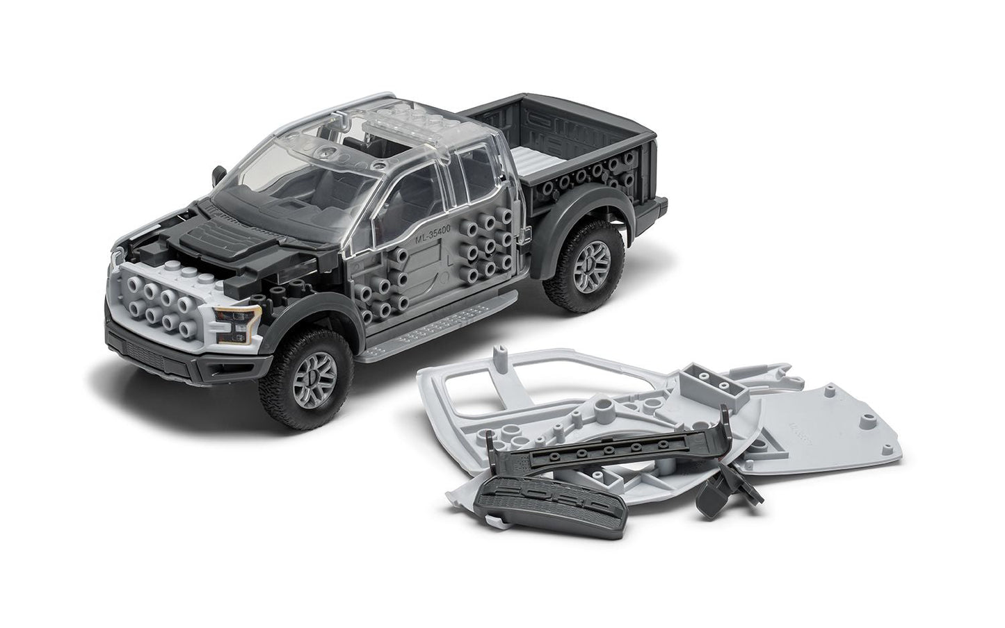 Airfix J6053 Quickbuild Ford F-150 Raptor Grey Model Car Kit