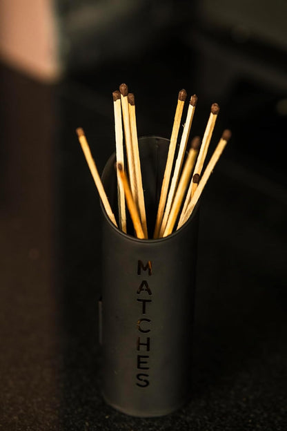 3 Piece Metal Log Kindling and Matchstick Holder Fireplace Set