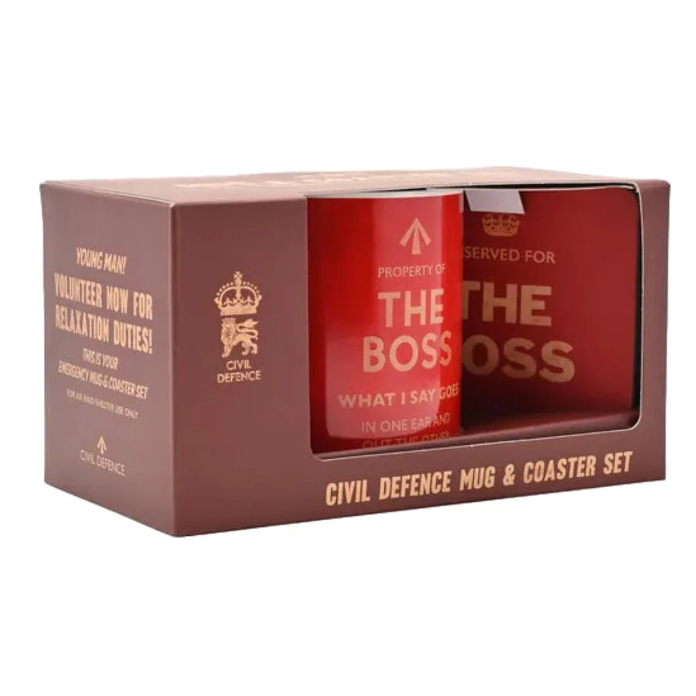 Civil Defence The Boss Mug And Coaster Set