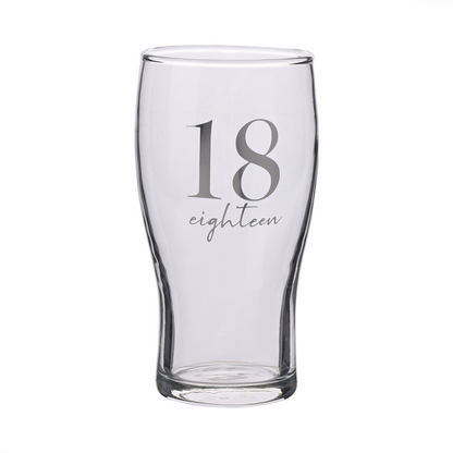Milestones Beer Glass 18th Birthday