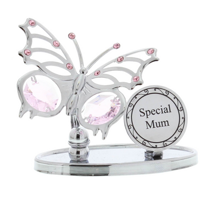 Crystocraft Chrome Plated Butterfly Plaque -Special Mum