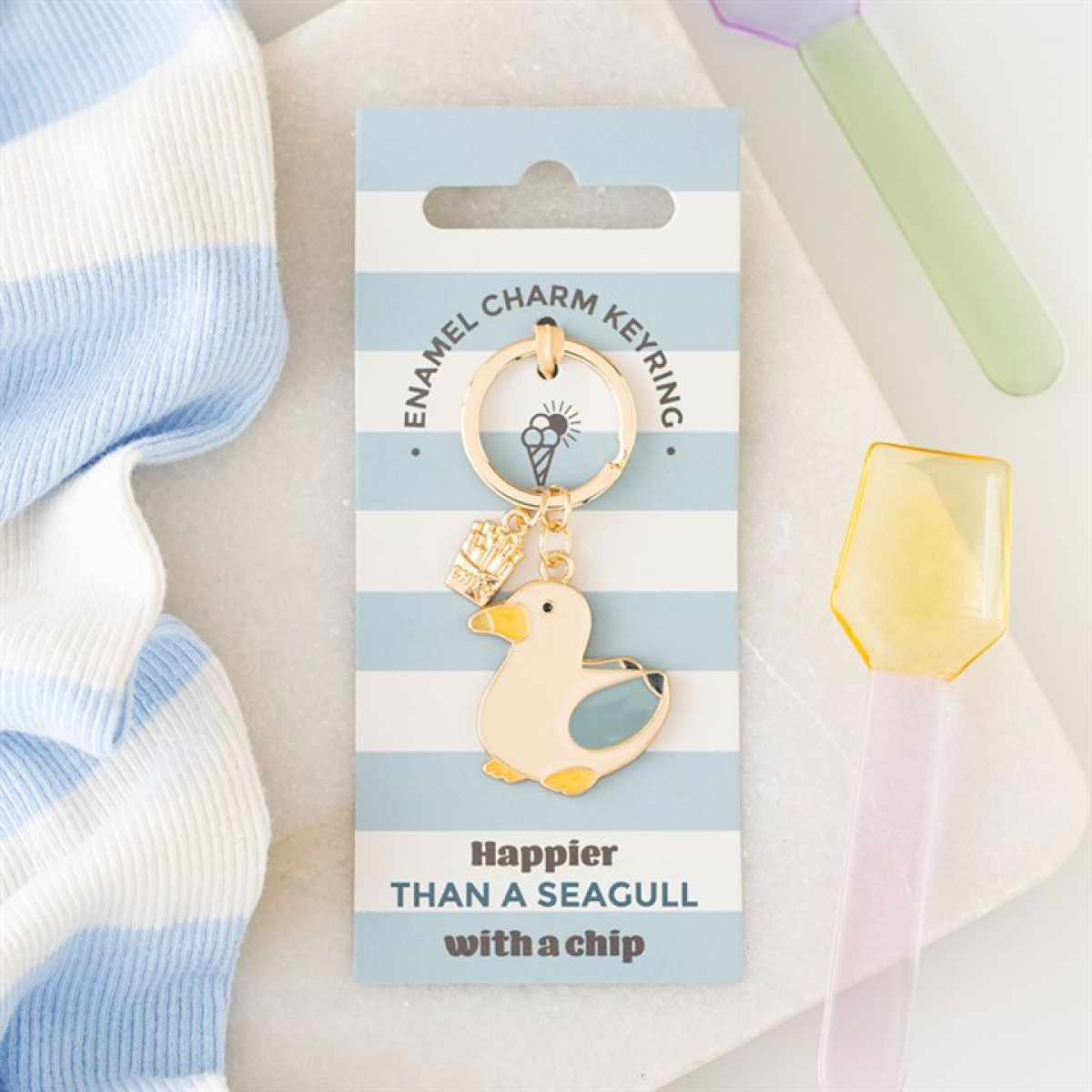 Seagull and Chips Keyring