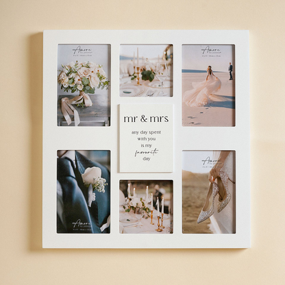 Amore Multi Aperture Photo Frame - Mr & Mrs