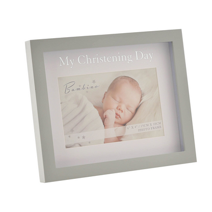 Christening photo frame with “My Christening Day” text and baby portrait