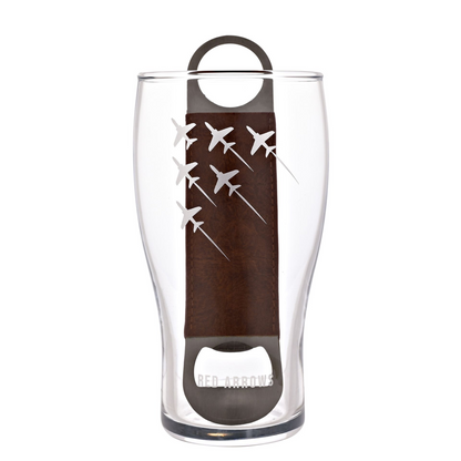 RAF Etched Pint Glass & Bottle Opener Set - Red Arrows