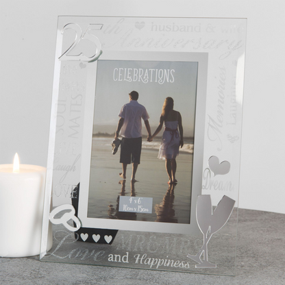Mirror 3D Words  Anniversary Frame 4" x 6" - 25