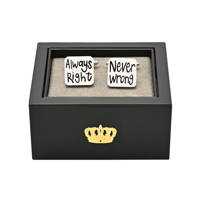 Harvey Makin 'Always Right' 'Never Wrong' Cufflinks