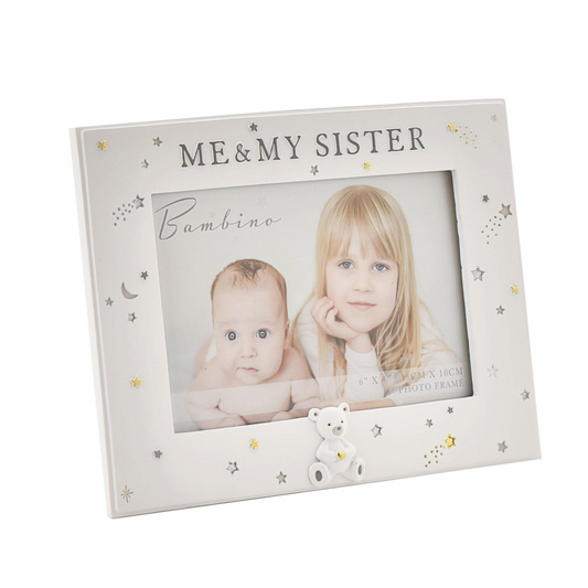 Bambino Resin Me & My Sister Photo Frame 6" x 4"