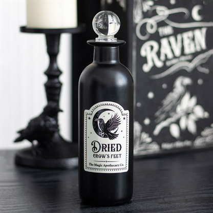 Dried Crow's Feet Decorative Glass Potion Bottle