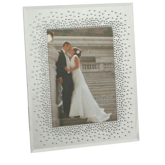 Wedding Mirror Frame Starburst Crystals - 5" x 7"