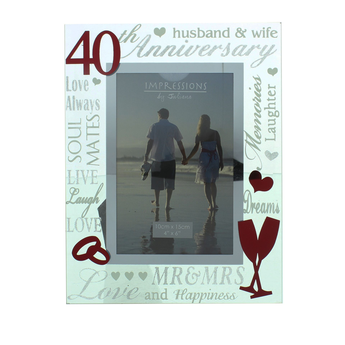 Mirror 3D Words  Anniversary Frame 4" x 6" - 40