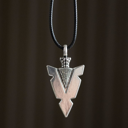 Arrowhead of Strength Viking Cord Necklace