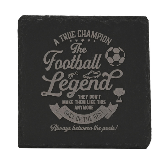 Harvey Makin Legend Slate Coaster - Football