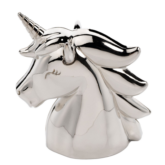 Bambino Silver Plated Money Box - Unicorn