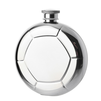 Harvey Makin Classic Hip Flask 5oz Mirror Polished - Football