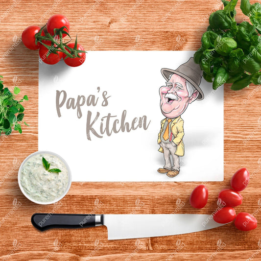 Papa's Kitchen Glass Chopping Board