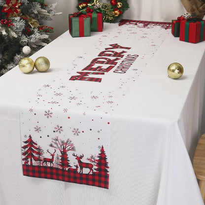Festive Merry Christmas Tablecloth Table Runner