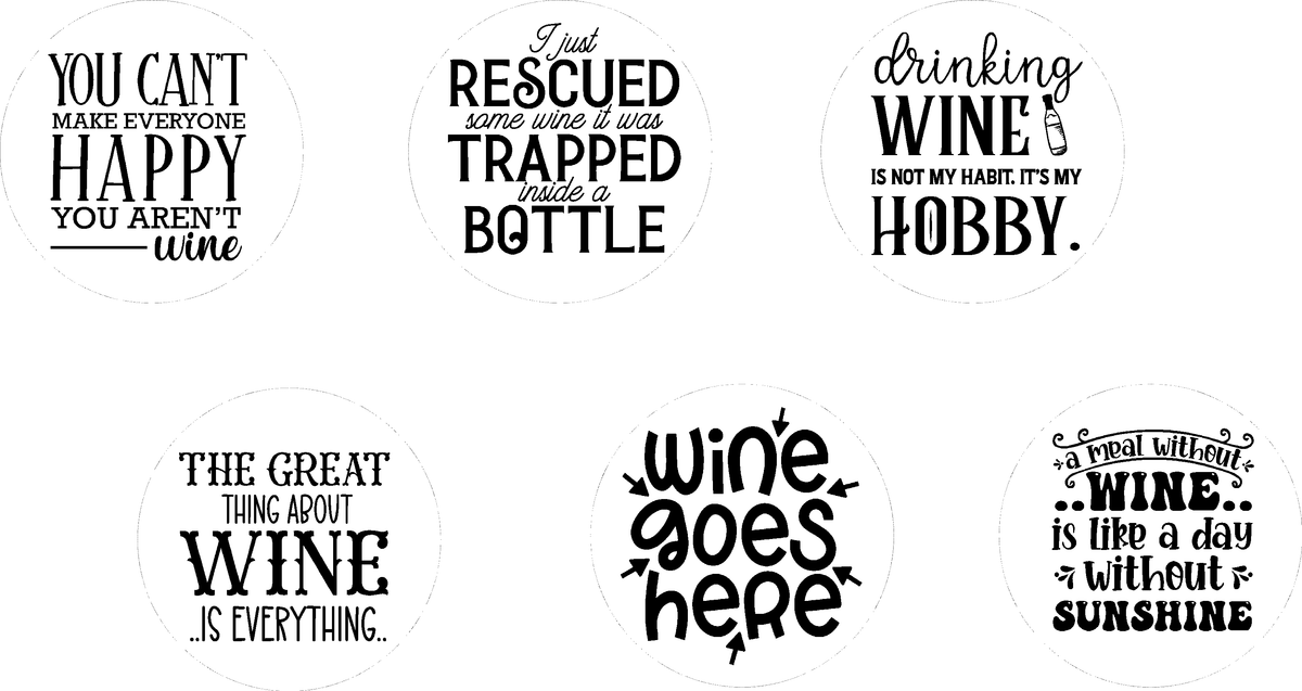 Wine Themed Rubberwood Coaster Set with Stand