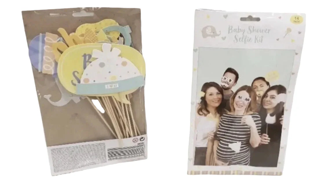 New Baby / Baby Shower Party Selfie Kit - 14 Pieces Photo Props