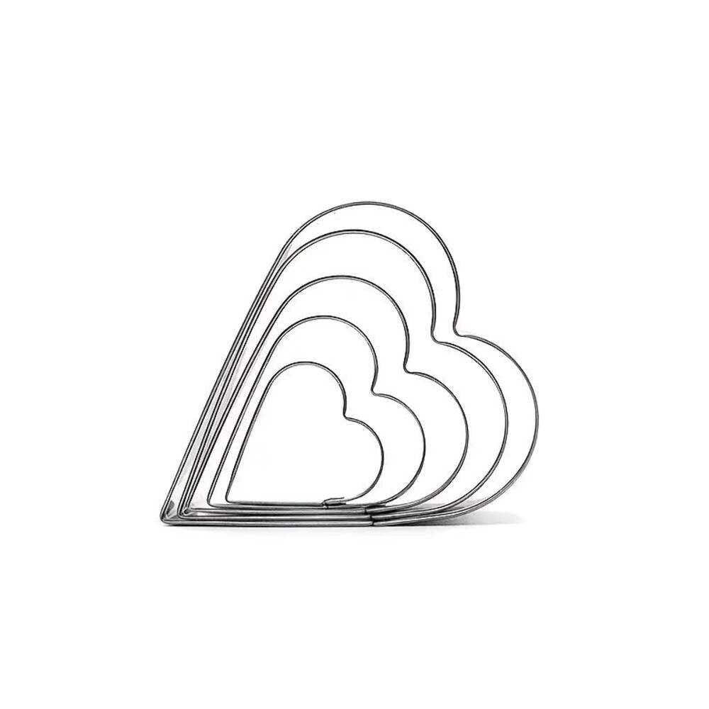Set 5 Heart Shaped Cookie Cutters