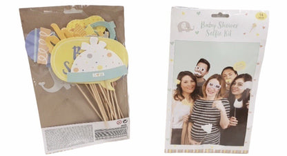 New Baby / Baby Shower Party Selfie Kit - 14 Pieces Photo Props