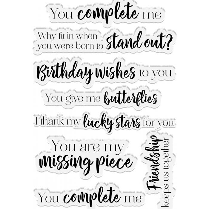 Crafters Companion Jigsaw Puzzle Sentiments Clear Stamp Set