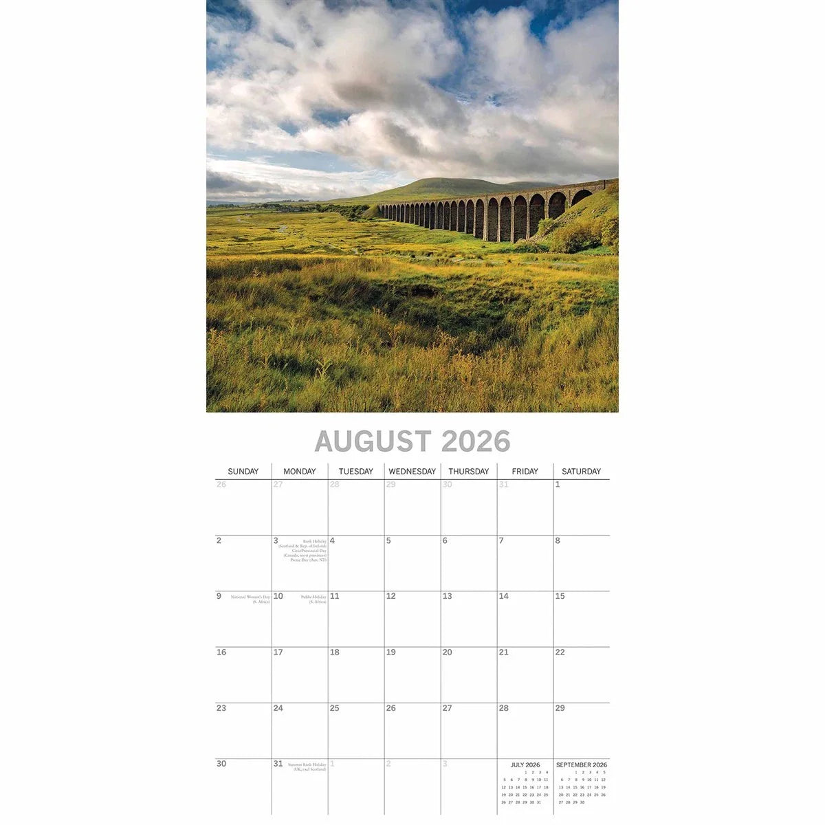 Yorkshire Calendar 2026 - Regional - Month To View