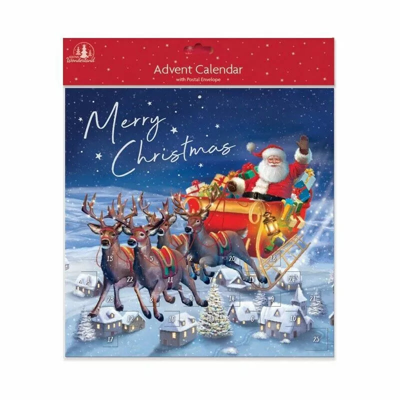 Traditional Christmas XMAS Advent Calendar - Santa Sleigh