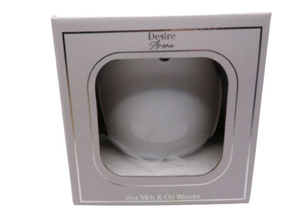 Desire Aroma White Glass Globe Wax Melt/Oil Warmer