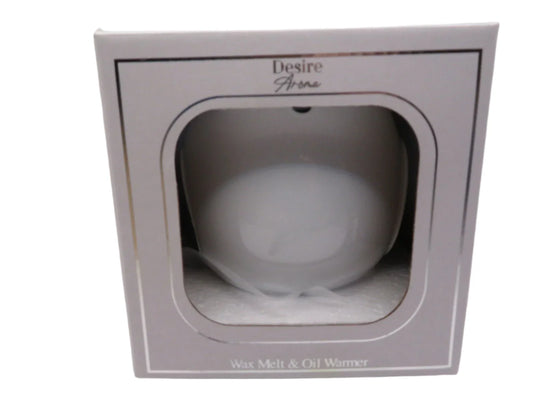 Desire Aroma White Glass Globe Wax Melt/Oil Warmer