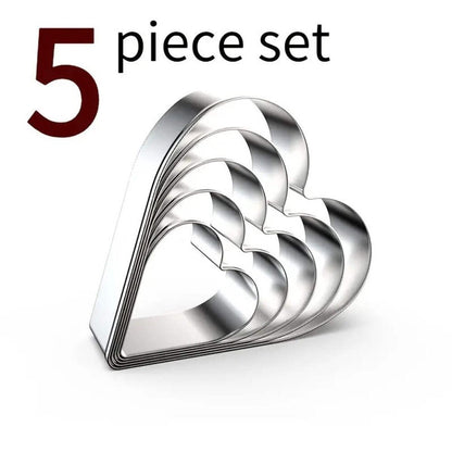 Set 5 Heart Shaped Cookie Cutters