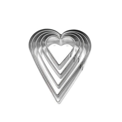 Set 5 Heart Shaped Cookie Cutters