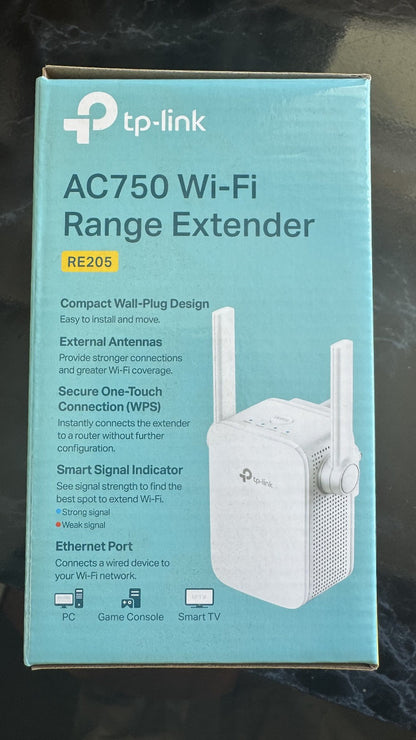 TP-Link RE205 AC750 Universal Dual Band Range Extender, Broadband/Wi-Fi Extender