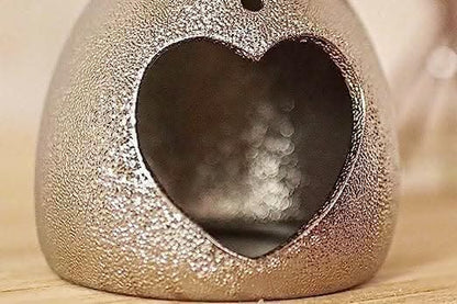 Marco Paul Christmas Silver Sparkle Heart Oil Burner Wax Warmer Wax Melt Holder