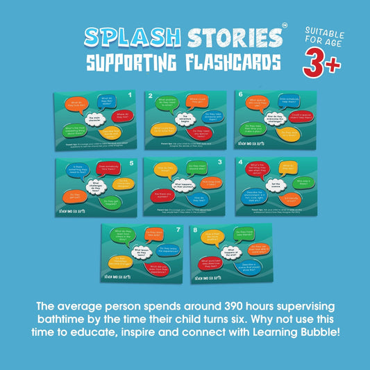 Splash Stories: Educational Bath Toys & Word Games - Learning Flashcards and Bath Crayons for Kids