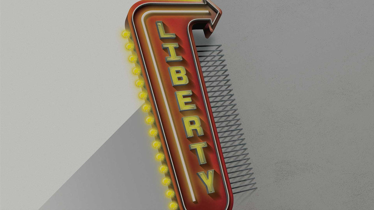Liberty graphic on The Lakes whisky bottle
