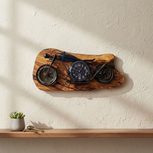 Beautiful Rustic Motorbike Wall Clock