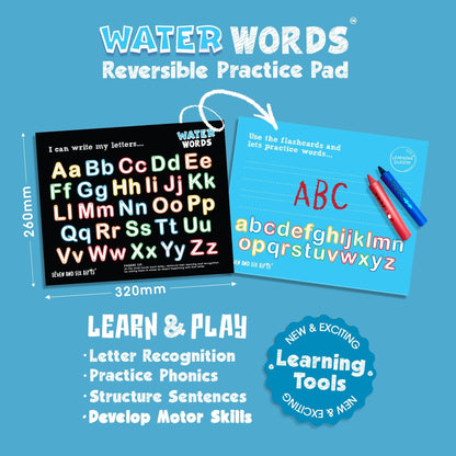 Water Words: Educational Bath Toys & Letter Games - Phonics Flash Cards and Alphabet Toys with Bath Crayons