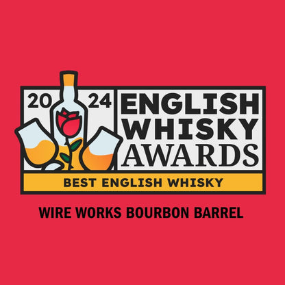 Best English Whisky 2024 award graphic for Wire Works Bourbon Barrel