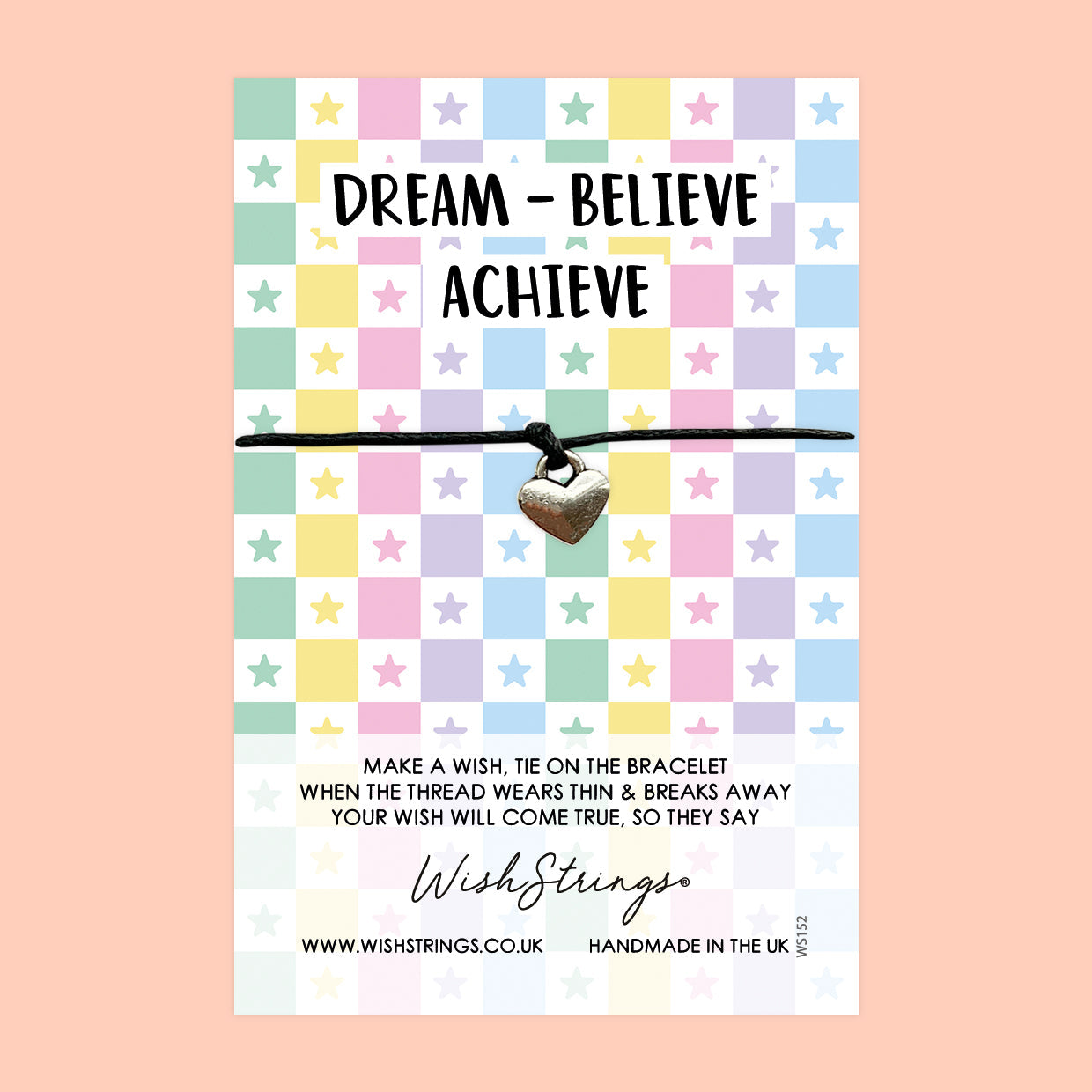 WishStrings ‘Dream, Believe, Achieve’ Wish Bracelet | Good Luck Gift | Lucky Charm for Chasing Dreams & Success