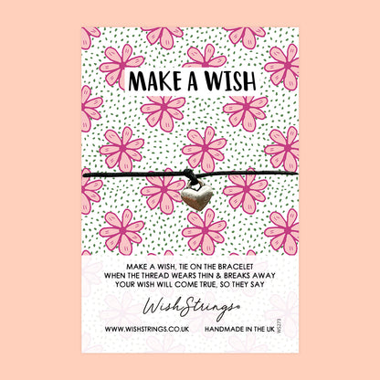WishStrings ‘Make a Wish’ Wish Bracelet | Flower Pattern Design | Thoughtful Gift to Inspire Dreams & Positivity