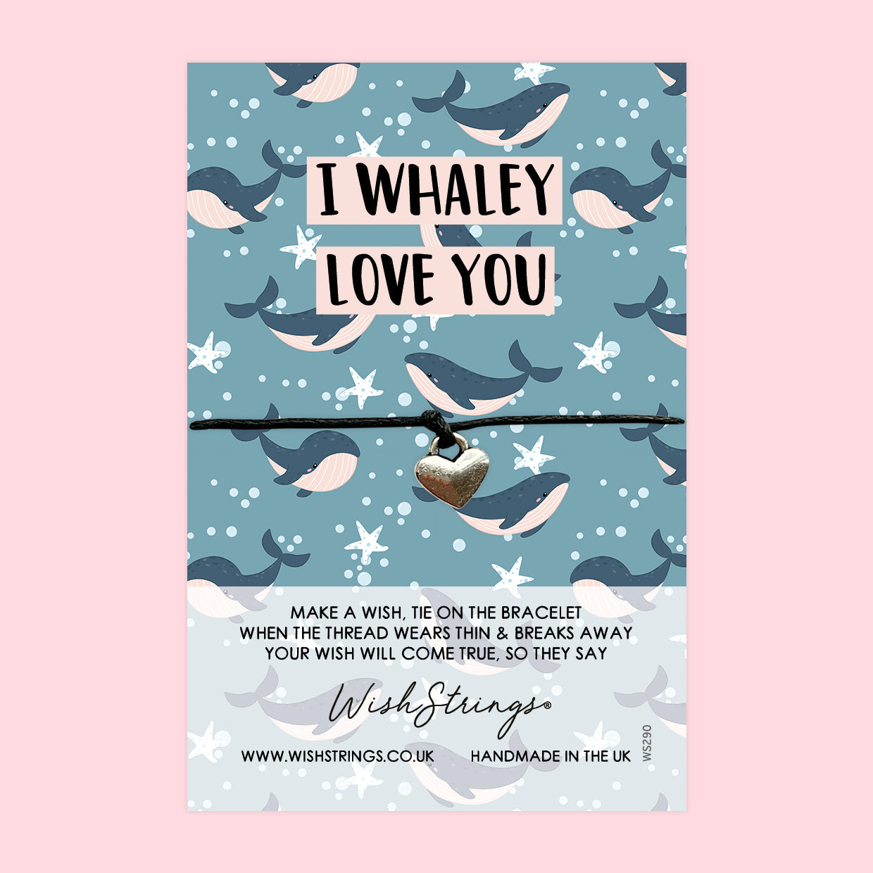 WishStrings ‘I Whaley Love You’ Wish Bracelet | Cute Whale Design | Thoughtful Gift for Loved Ones | Meaningful Keepsake